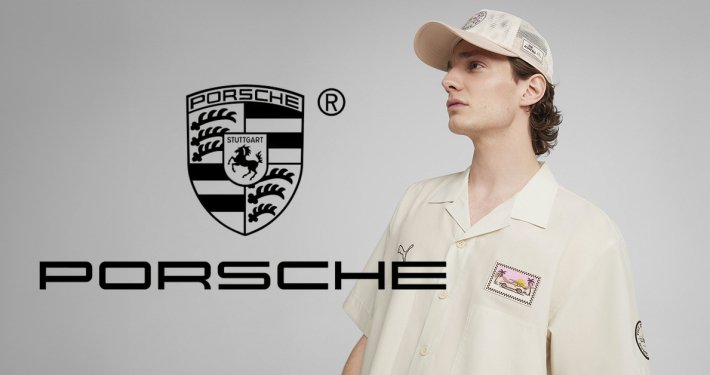 Porsche x Puma sommerkollektionens tøj og tilbehør, der viser kvalitet og design.