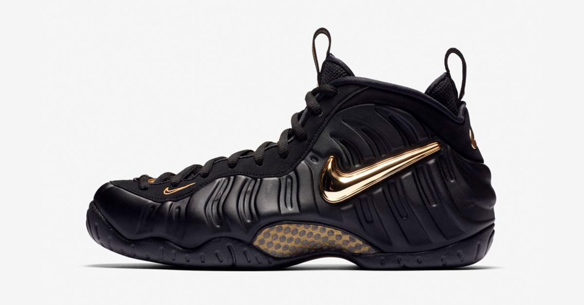 black foams with gold check